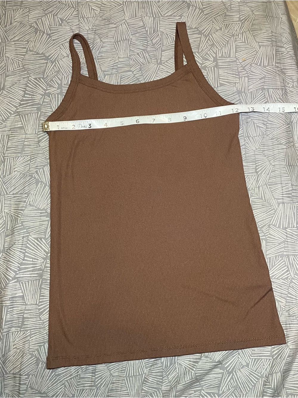 Everyday Ribbed Tank Top - Brown - Picture 3 of 4